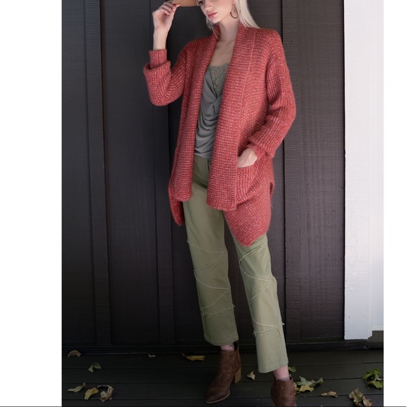 LAST Fired Brick Ultra Cozy Fuzzy Cardigan - Picture 3 of 8